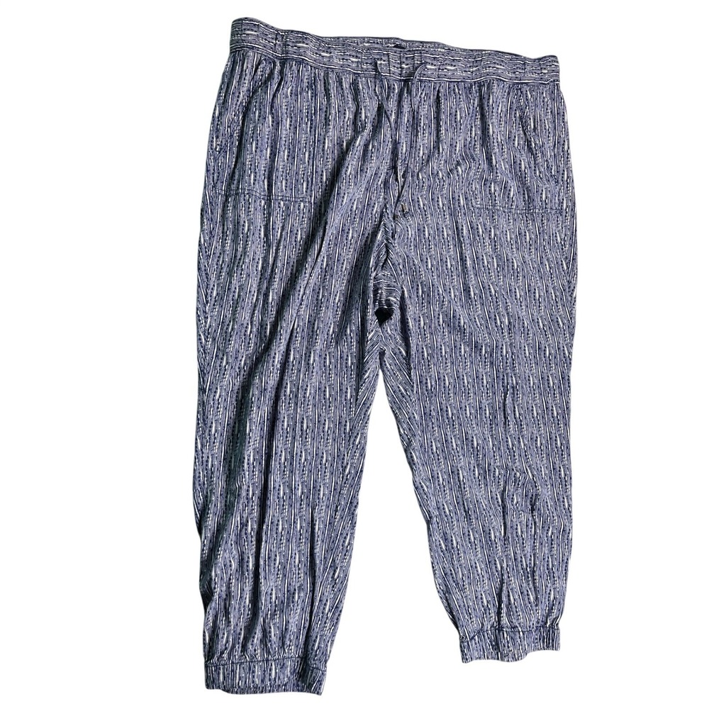 Gap‎ 100% Viscose Blue Print Jogger Pants Women's XXL Pull-On Lounge Pants